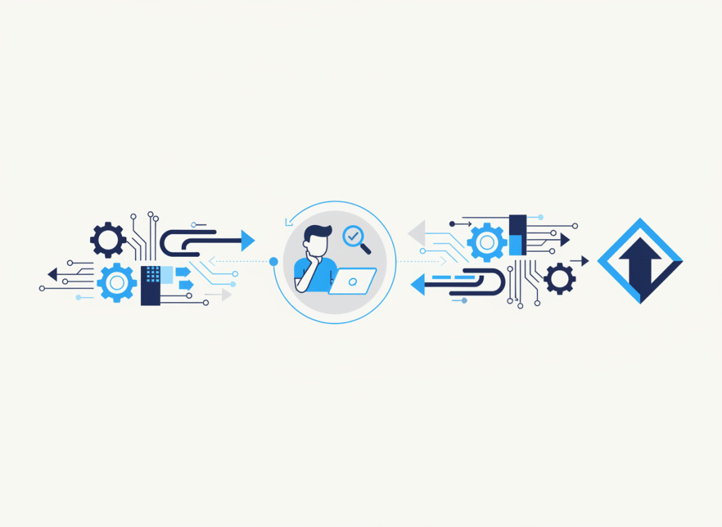 An AI workflow pausing at a human approval checkpoint before a high-impact action.